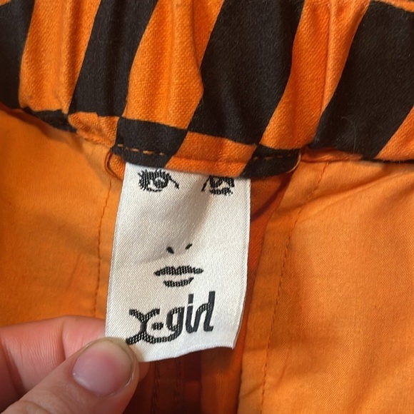 X-Girl Orange & Black Checker Print High Rise Pants Size‎ Medium - Picture 5 of 9